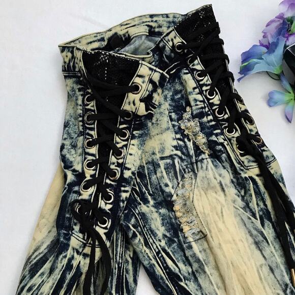 Baby Phat NWOT Distressed Stone Wash Skinny Jeans Juniors/Women 7/8 - Picture 6 of 11